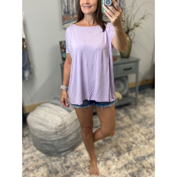 PIKO 1988 Dolman Boxy Boat Neck Tunic Bamboo Top Lavender 0114 - Picture 3 of 6